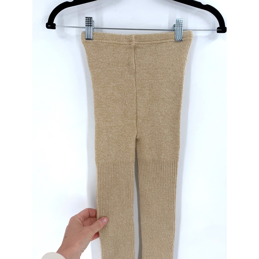 Uniqlo Heattech Knitted Footless Tights Womens S/M Tan Good Warm Lounge Leggings